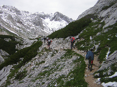 Stoupání pod Triglav