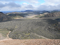 Oblast Landmannalaugar - lávový splaz