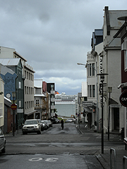 Centrum Reykjavíku v&nbsp;neděli ráno