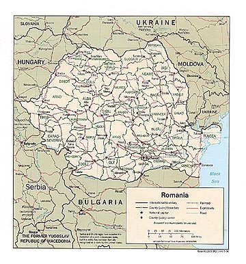 Politická mapa Rumunska