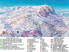 Mapa lyžařského areálu Sinaia, který patří mezi nejvyhlášenější v&nbsp;Rumunsku