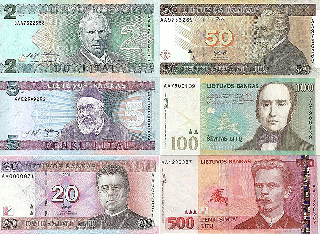 Podoba původních litevských bankovek