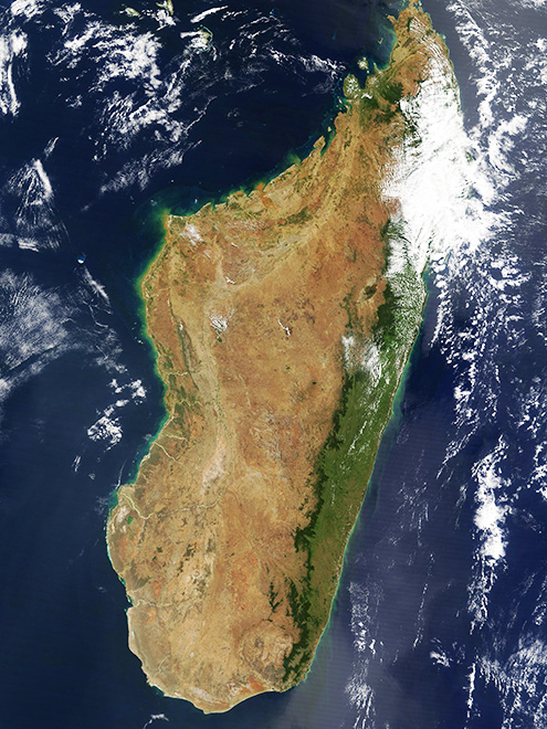 Madagaskar z oběžné dráhy