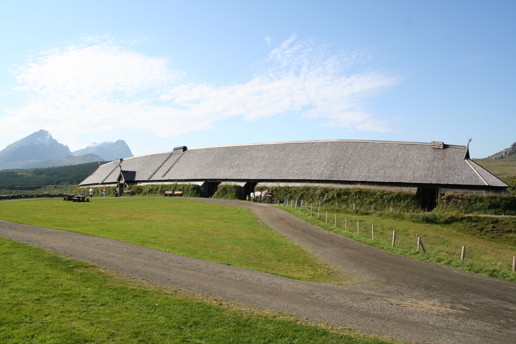Rekonstrukce vikinské haly v souostroví Lofoten