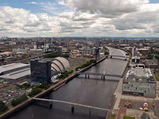 Výhled na město z Glasgow Tower