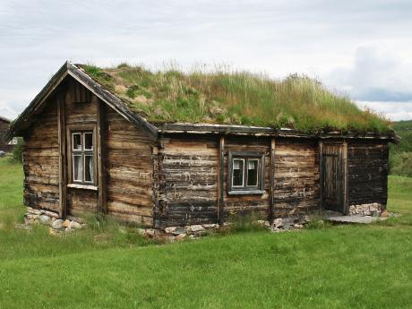 Domek domorodých Sámů v muzeu v laponském městečku Kautokeino