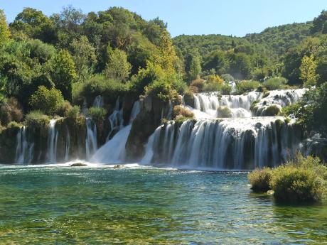 Národní park Krka je proslulý nádhernými vodopády