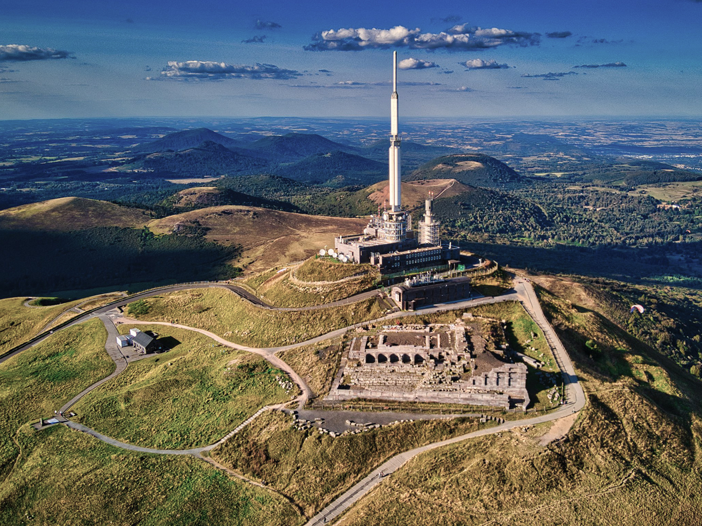 Pozůstatky galo-římského chrámu na vrcholu Le Puy de Dôme