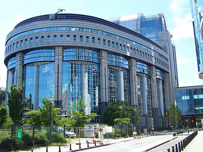 Brusel je sídlem institucí EU - např. Evropského parlamentu