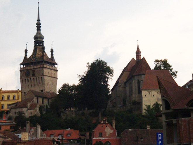 Pohled na historické jádro města Sighisoira