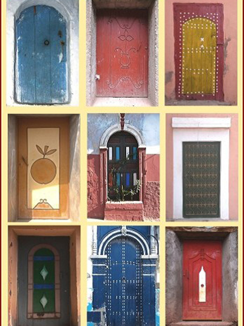 Sbírka marockých barevných dveří