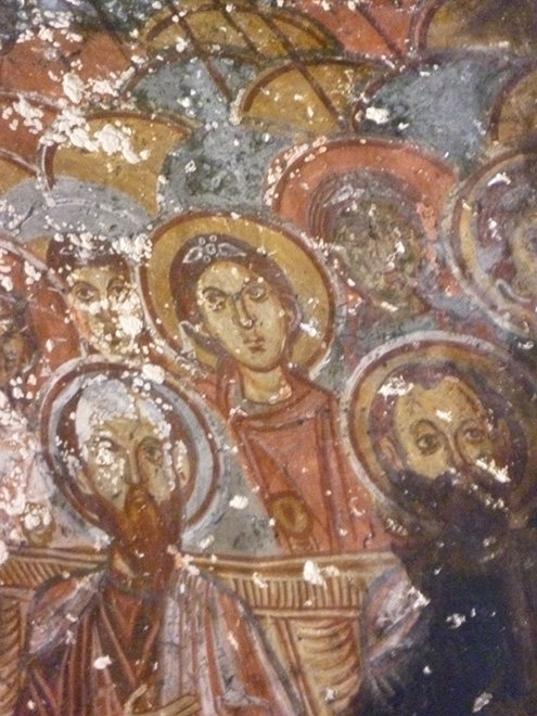 Křesťanské fresky ve skalní vesničce Soganli 