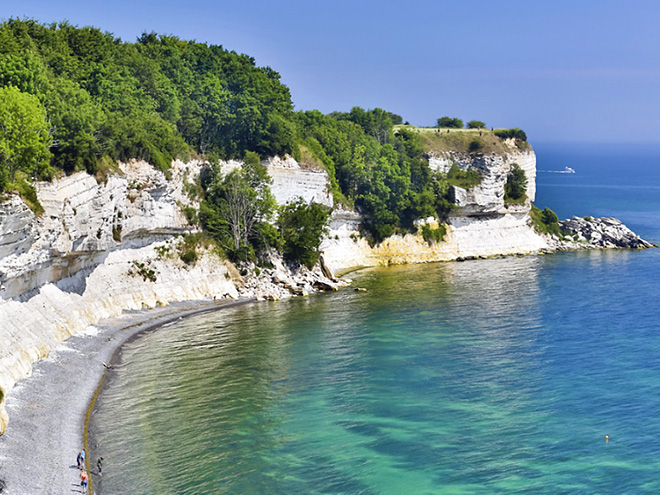 Útesy Møns Klint na východním pobřeží Dánska