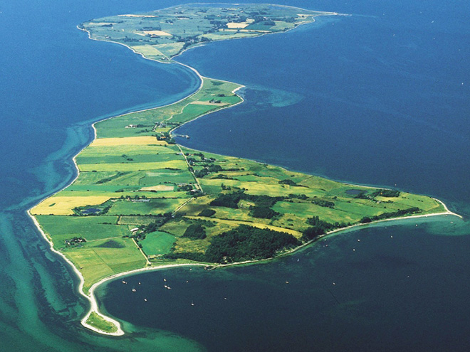 Letecký pohled na ostrov Ærø