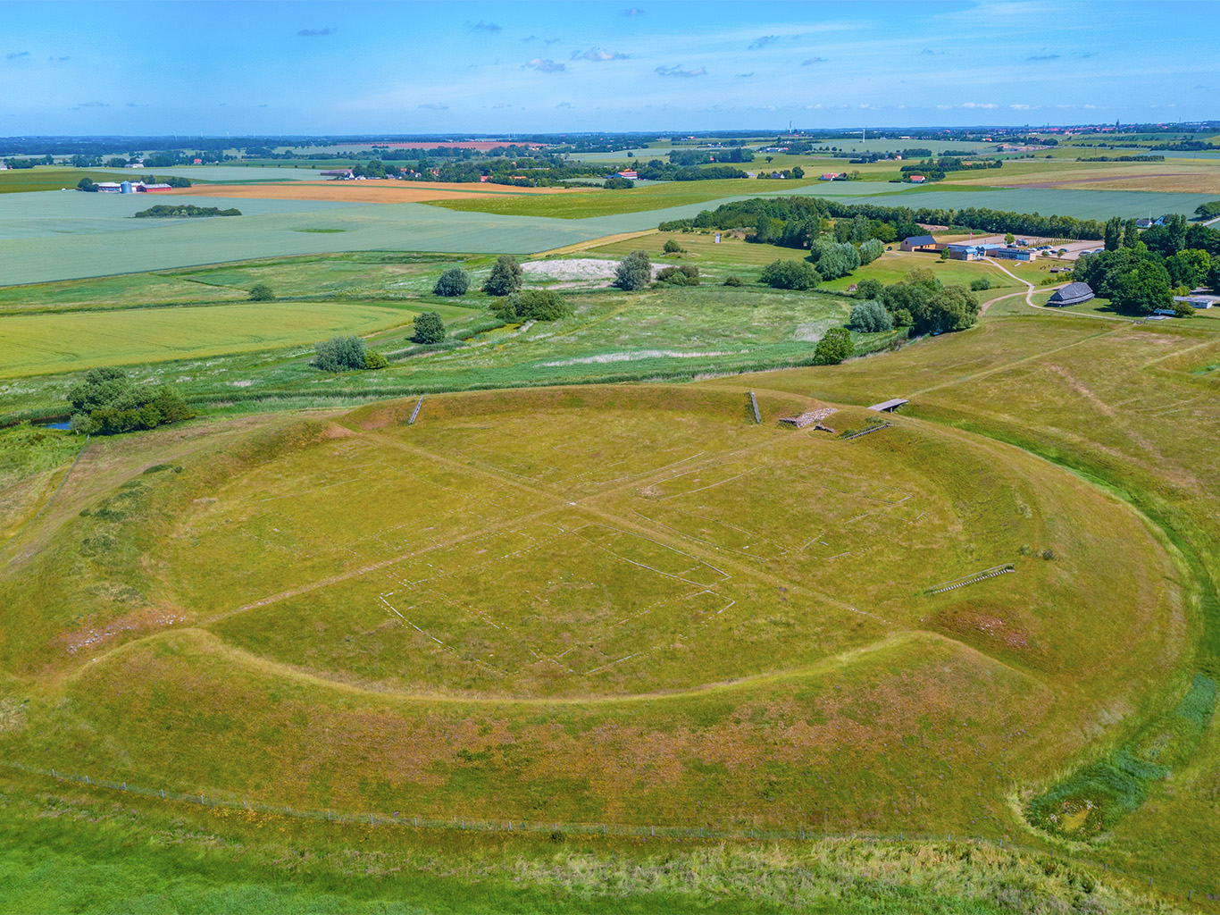 Letecký pohled na pevnost Trelleborg