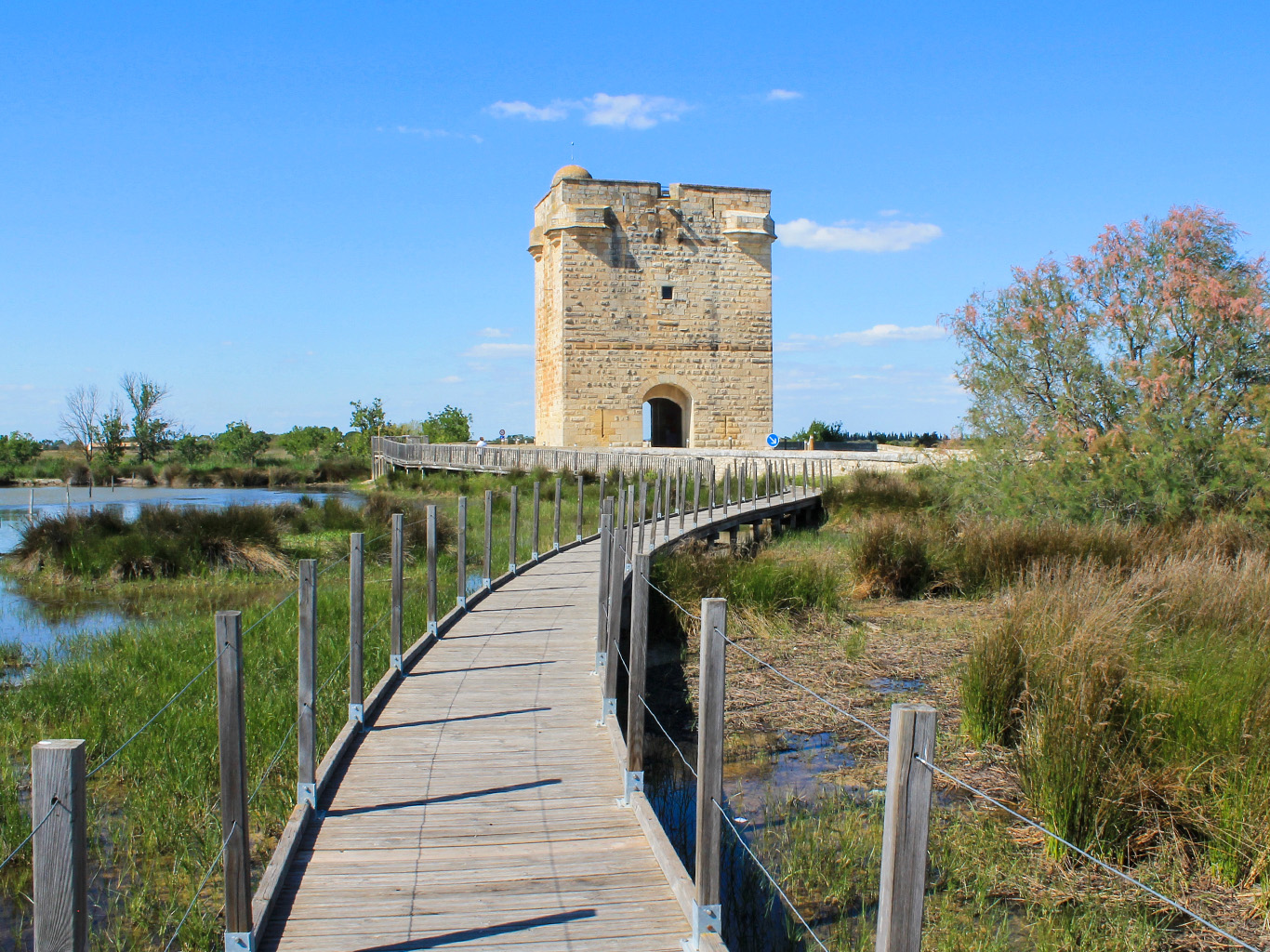 Věž Carbonnière ze 14. století nedaleko Aigues Mortes
