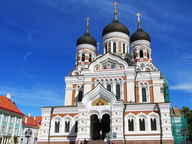 Pravoslavná katedrála Alexandra Něvského v centru Tallinnu
