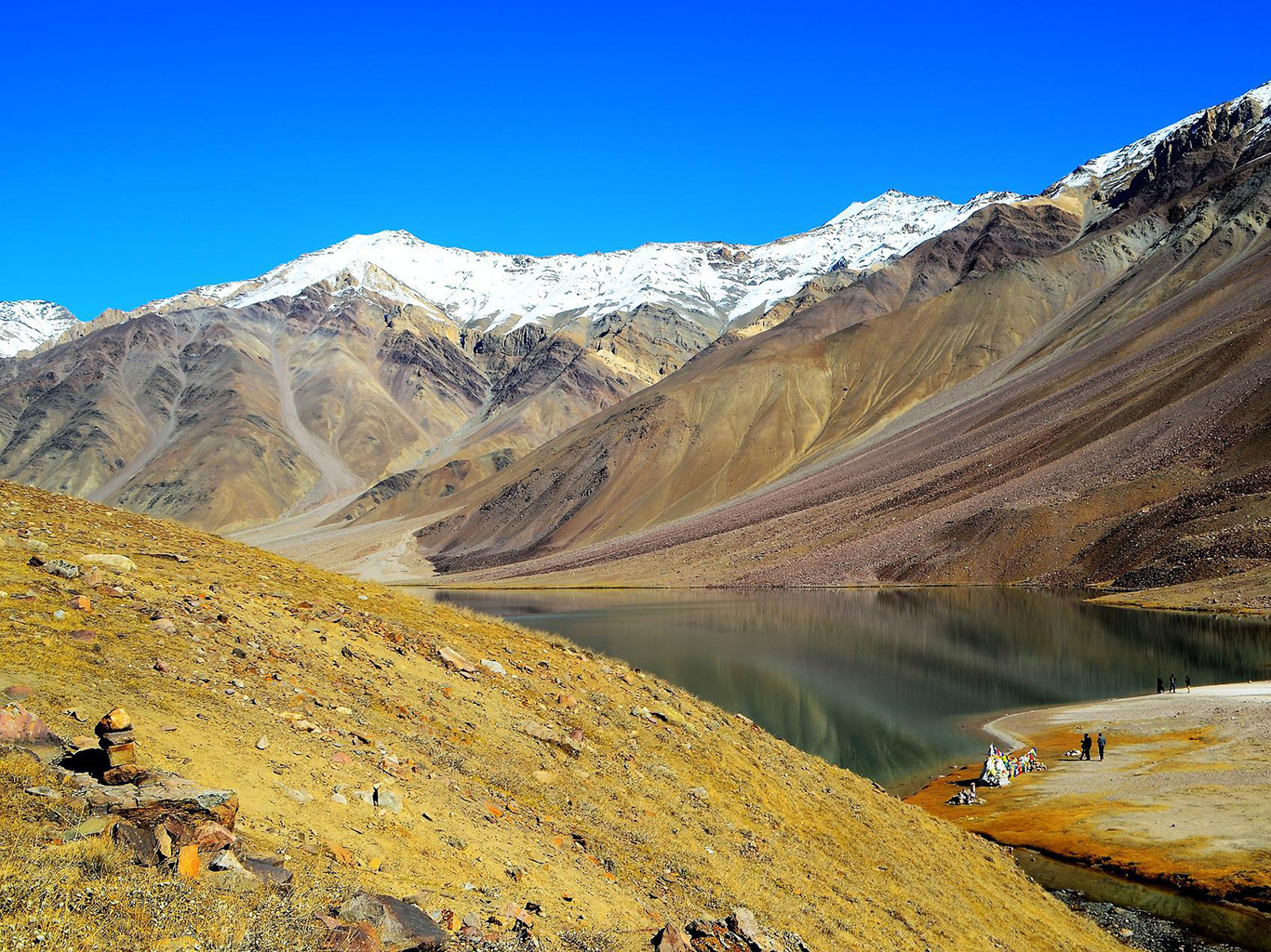 Úchvatná horská krajina Himálaje v okolí Spiti ve státě Himáčal Pradéš