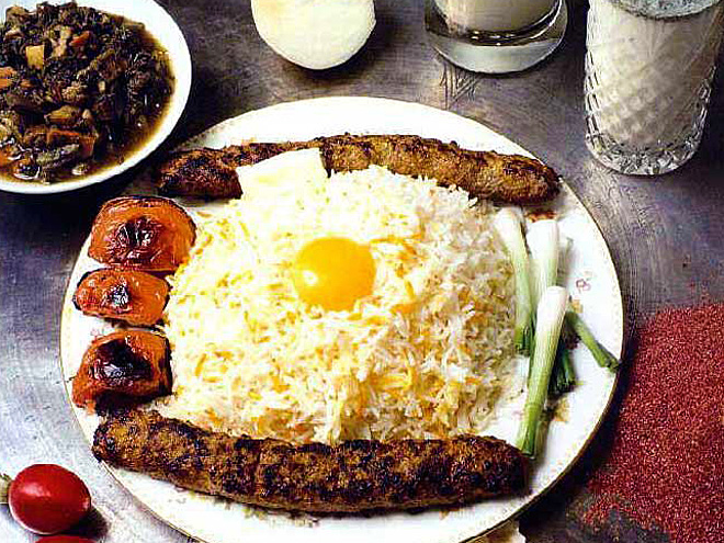 Chello kabab - jehněčí maso s rýží
