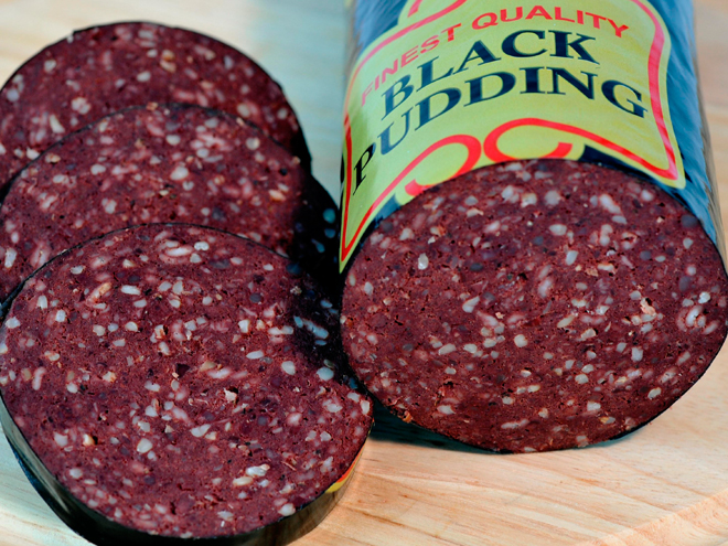 Vepřové jelítko je v Británii známé jako black pudding
