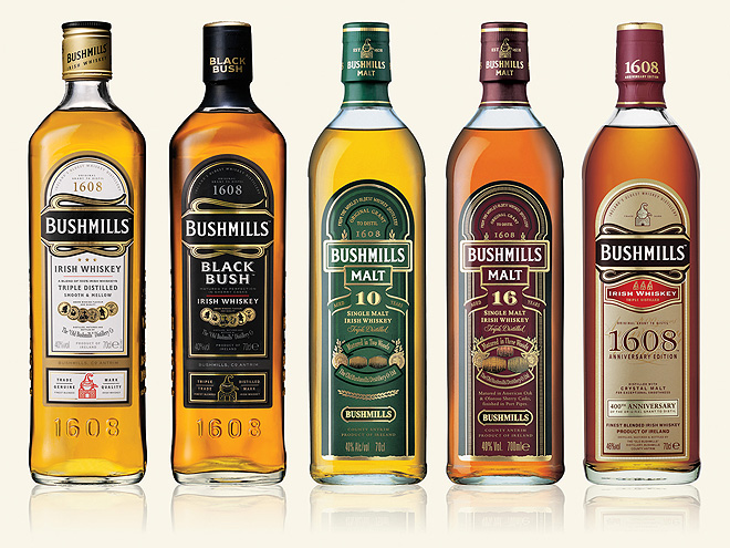 Nejznámějšími značkami irské whiskey jsou Jameson a Bushmills