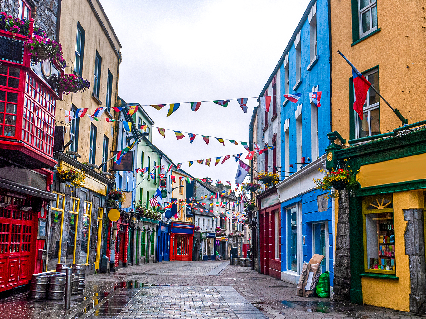 Barevná ulička města Galway