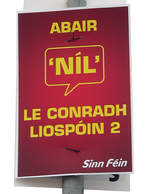 Plakát k referendu o Lisabonské smlouvě v irštině