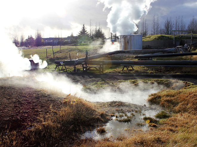 Přímo v centru Hveragerdi se nachází geotermální park