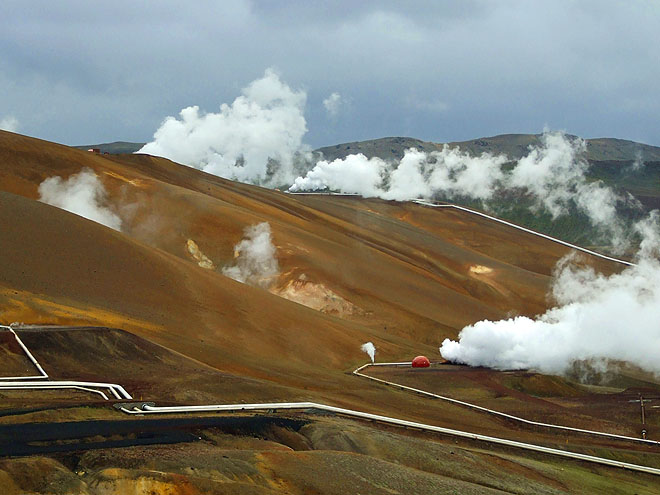 Geotermální elektrárna na sopce Krafla