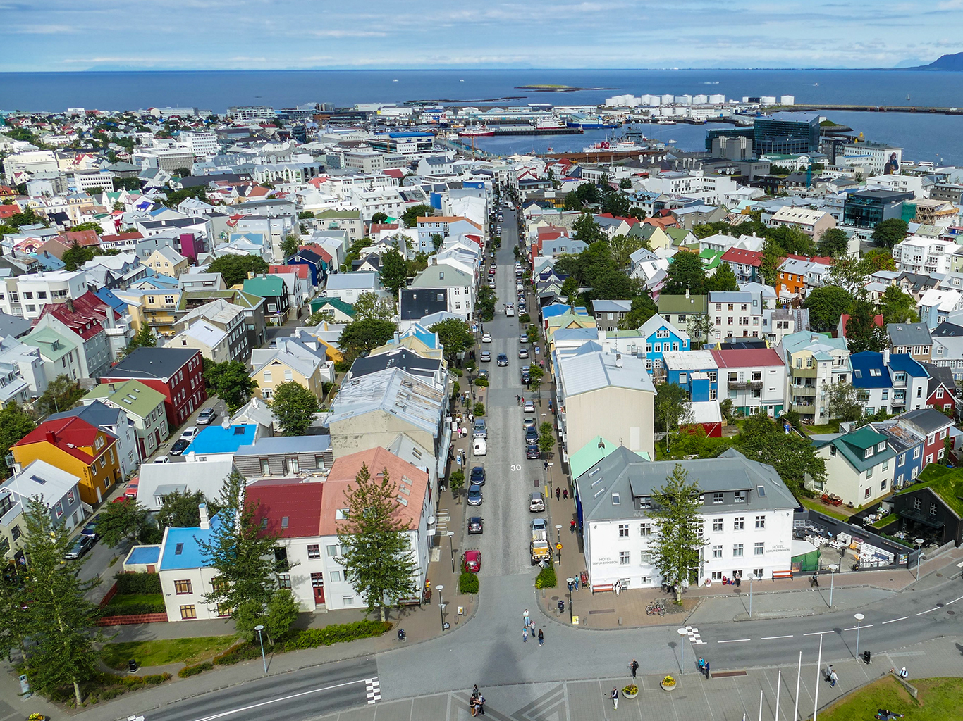 Barevné střechy Reykjavíku