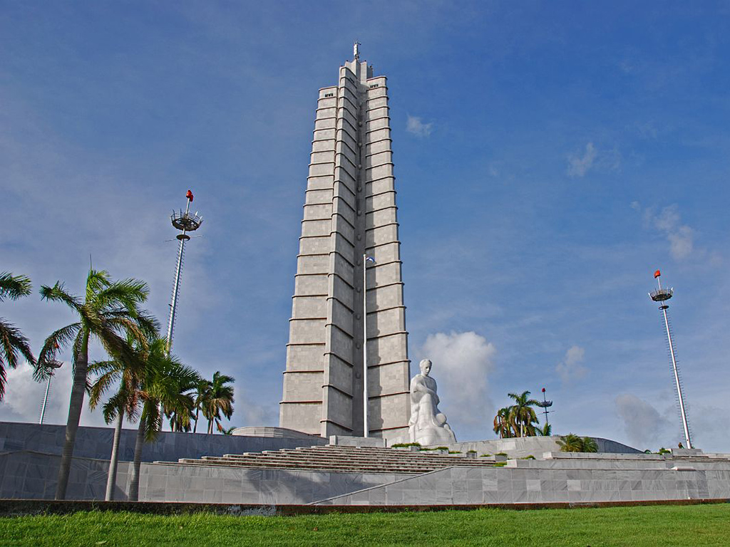Kubánský vlastenec José Martí na havanském náměstí Revoluce