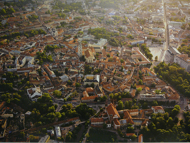 Pohled na historické centrum Vilniusu