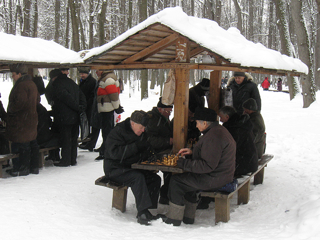 Šachové partie se v Moskvě hrají za každého počasí