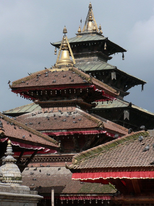 Dřevěné chrámy na náměstí Durbar v Káthmándú