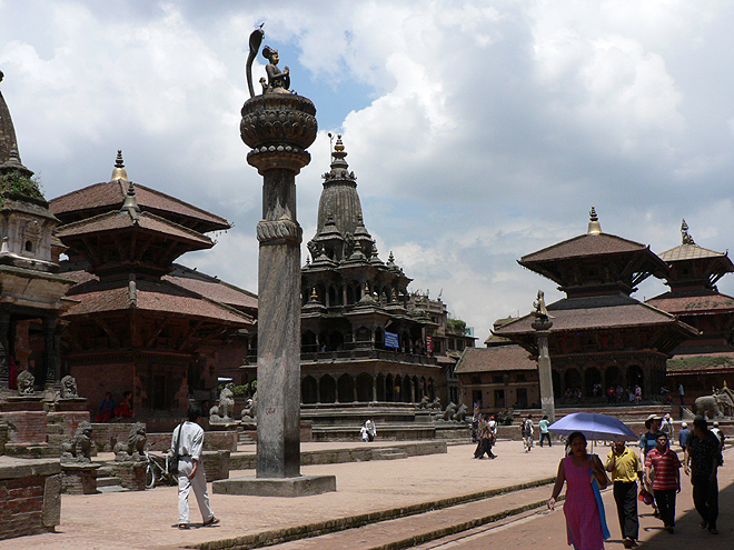 Chrámové náměstí v Patanu patří mezi památky UNESCO