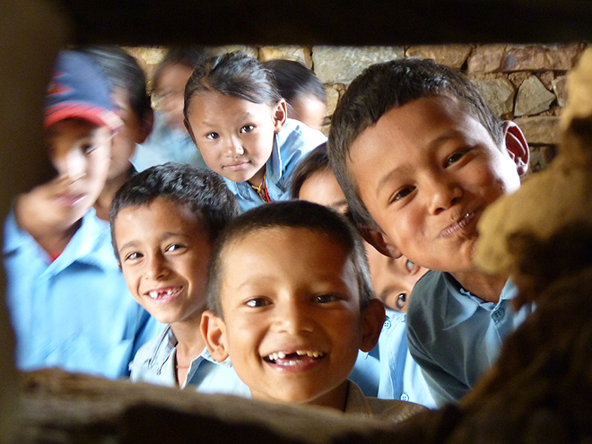 Tamangské děti ve škole