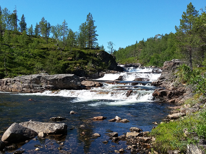 Kaskády v národním parku Ånderdalen