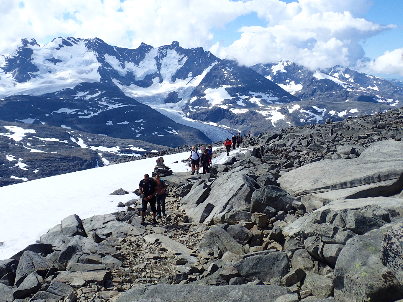 Na túře v národním parku Jotunheimen, nejvyšším pohoří Skandinávie