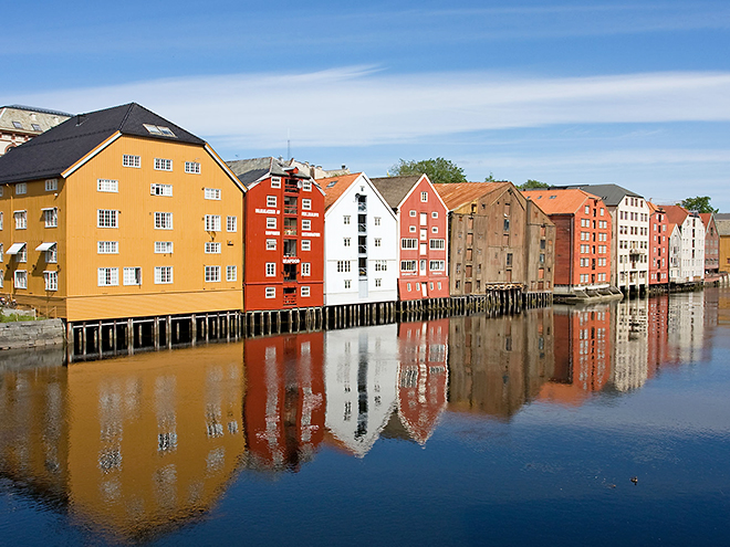 Trondheim leží na březích řeky Nid