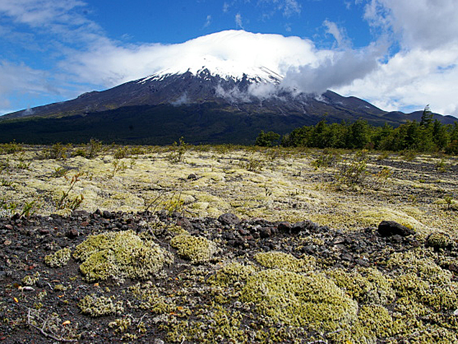 Vulkán Osorno v jižním Chile