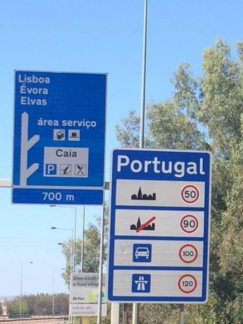 Cedule s rychlostním omezením v Portugalsku