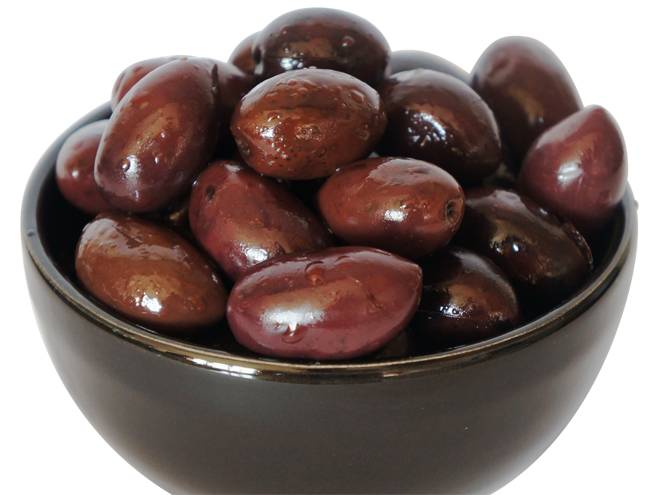 Oblíbené černé olivy z Kalamaty