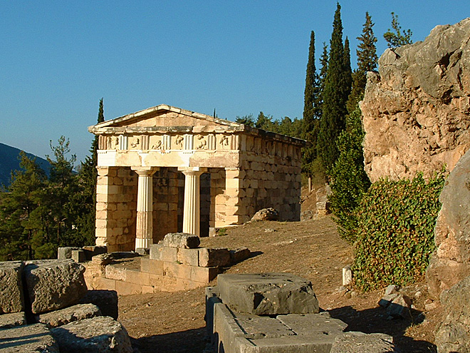 Pokladnice Atéňanů byla postavena po vítězství nad Peršany z roku 490 př. Kr.