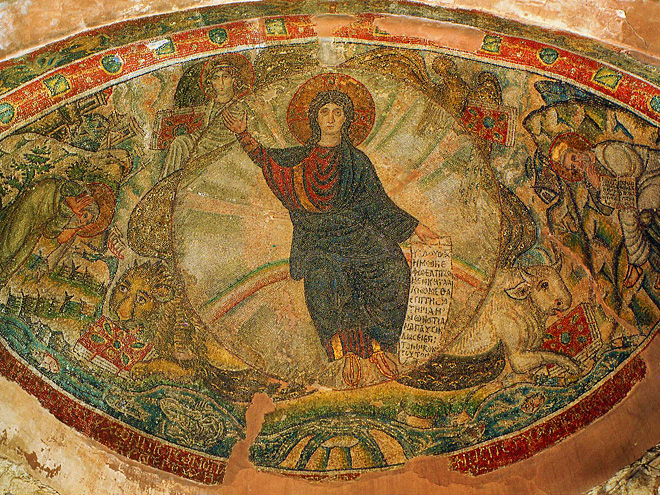 Byzantský kostelík Osios David v Soluni ukrývá krásnou mozaiku
