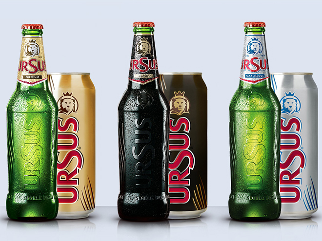 Rumunské pivo značky Ursus
