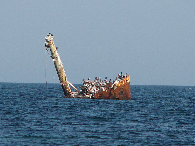 Vrak lodi poblíž rezervace 2 Mai – Vama Veche