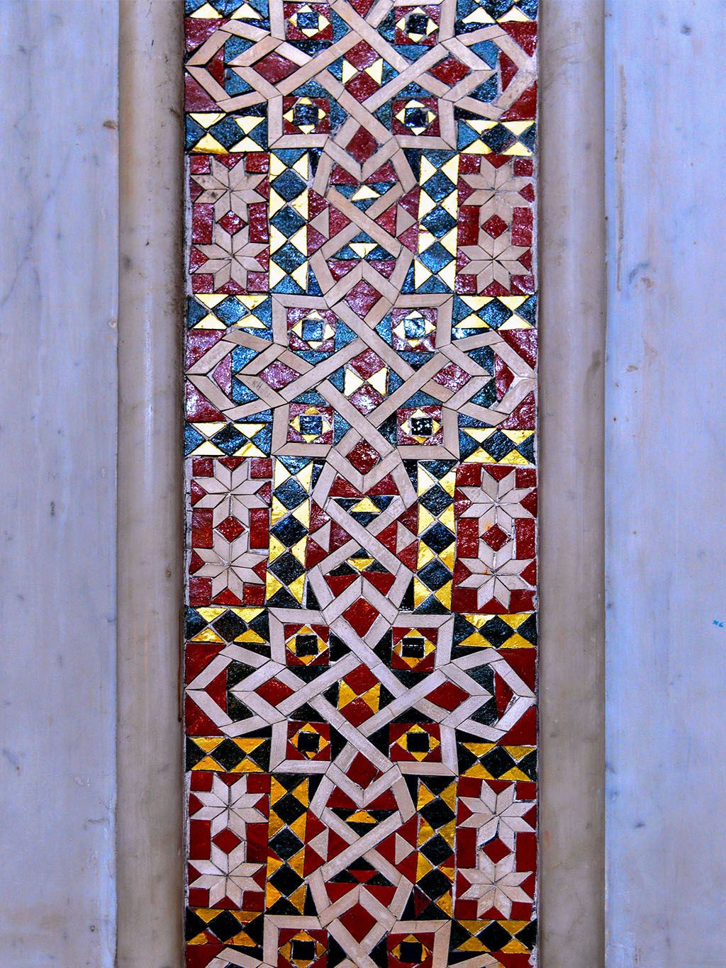 Detail mozaiky Palatinské kaple v Palermu