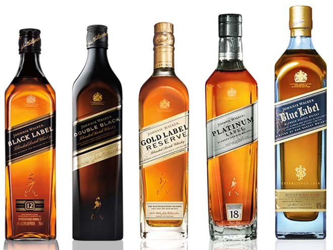 Známá skotská whisky Johnnie Walker