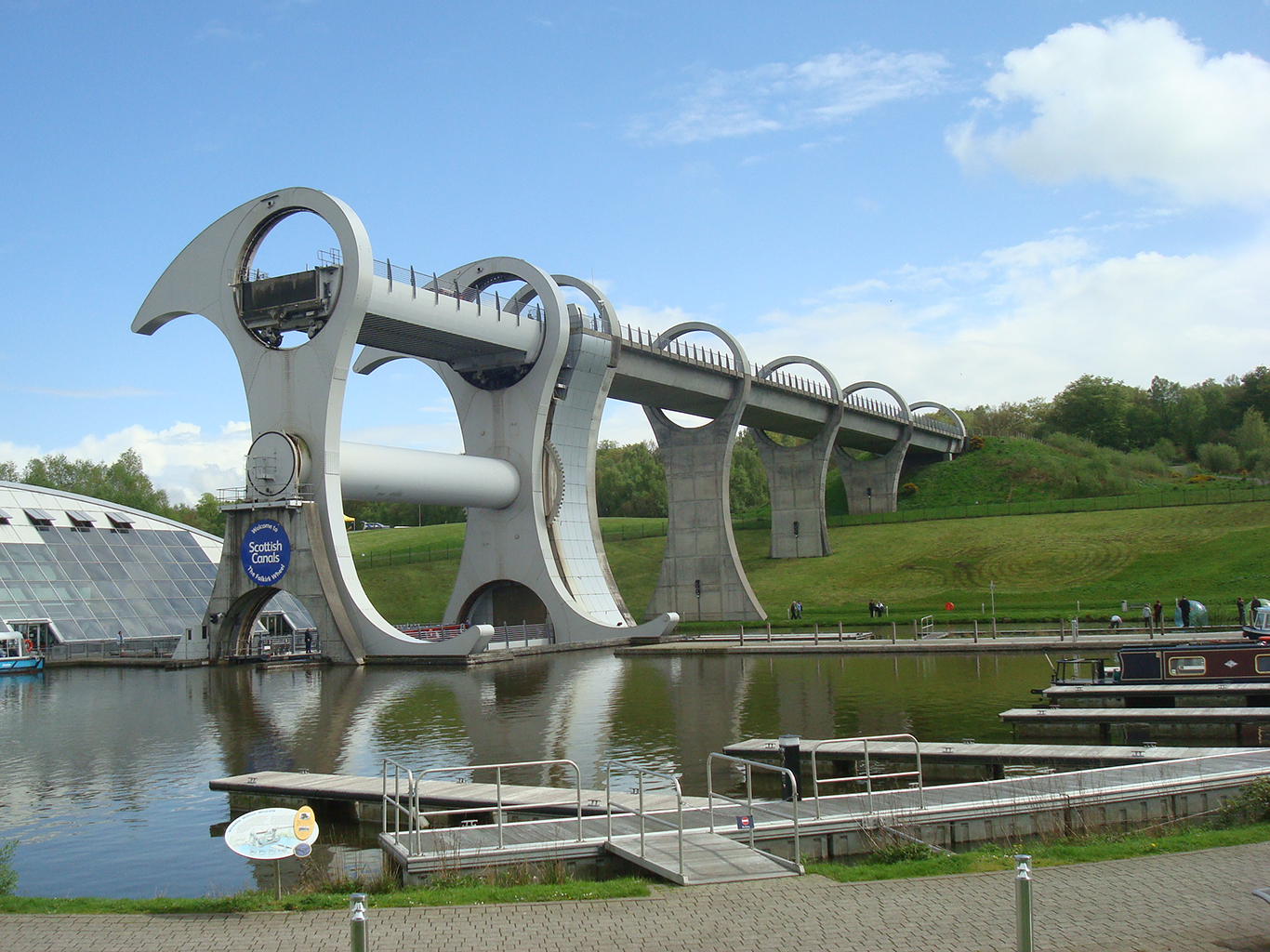 Originální rotační lodní výtah Falkirk Wheel