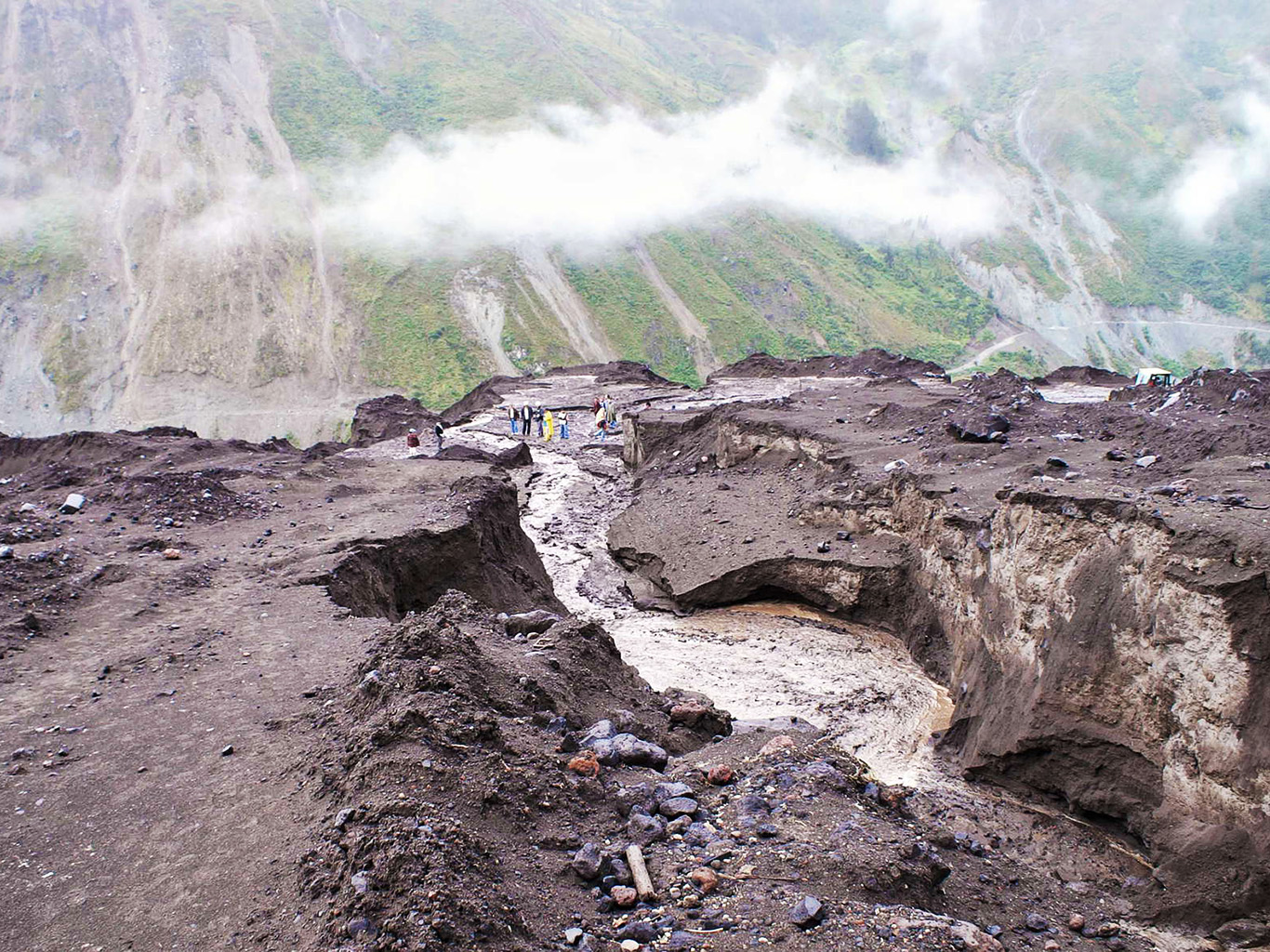 Sopečný bahnotok neboli lahar je k vidění také na Islandu